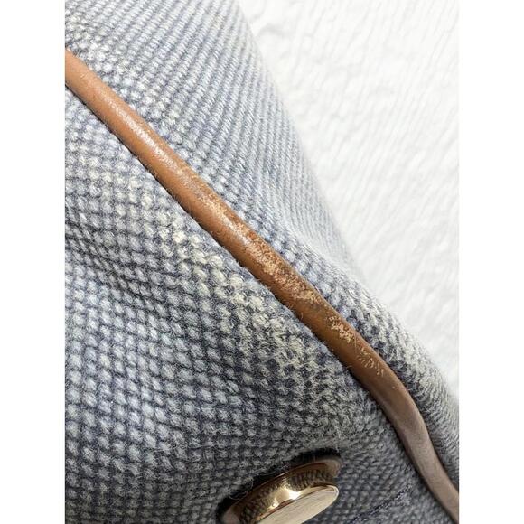 Michael Kors Isla Large Washed Denim Grab Bag Tote Beach Nautical Travel - Picture 8 of 9